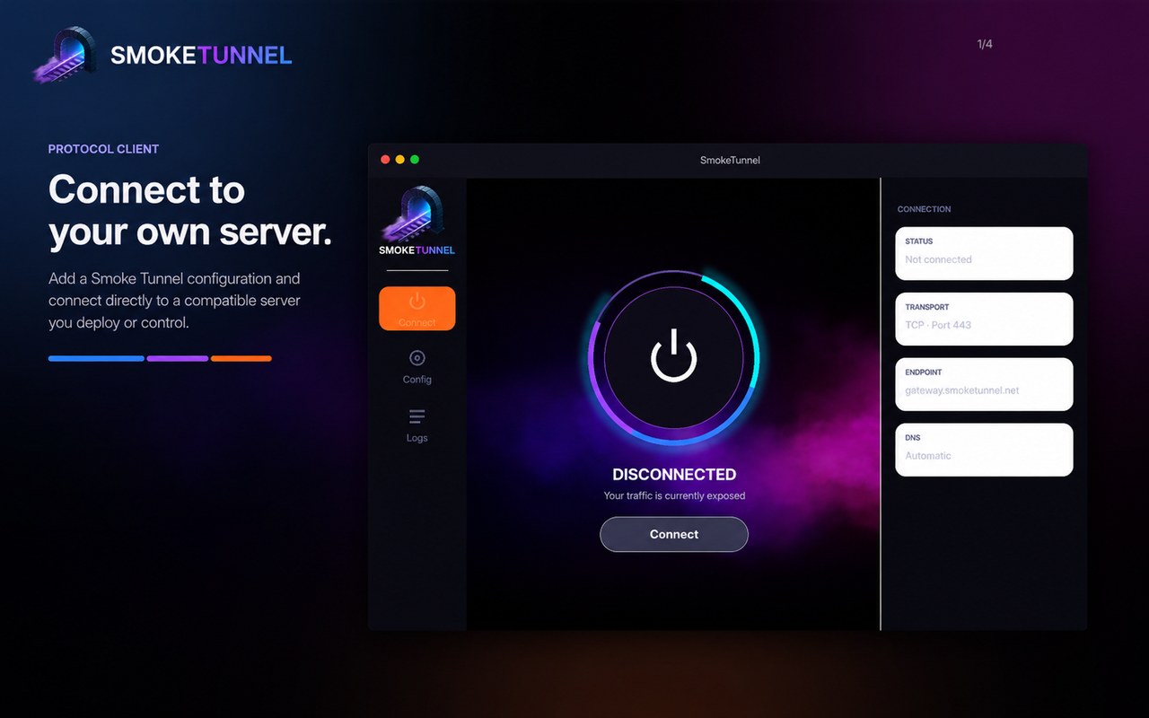 SmokeTunnel connection preview